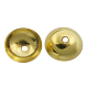 真鍮製ビーズキャップ  花弁のない  ゴールドカラー  10x3mm  穴：1mm  約500個/袋 KK-H052-G-4-1