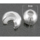 真鍮製つぶし玉カバーカシメ玉カバー  銀色のメッキ  サイズ：直径約3mm  穴：1.2~1.5mm KK-H289-S-1