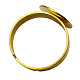 真鍮製リングパーツ  パッドリングパーツ  作るヴィンテージリング用  調整可能  金色  サイズ：リング：約17内径  トレイ：直径約12mm KK-J104-G-2