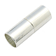 真鍮製マグネットクラスプ  チューブ  銀色のメッキ  サイズ：直径約11mm  長さ28mm  穴：10mm KK-J143-S-1