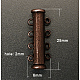 1連真鍮製スライドロッククラスプ  マルチ連ジュエリーのコンポーネント  4の穴  赤銅鉱  8mm  穴：25x6mm KK-Q357-4-1