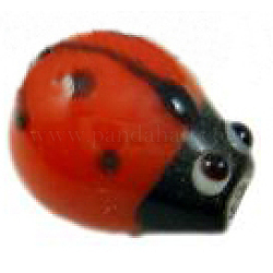 Handmade Animal Lampwork Beads, Red, 13x10x9mm, hole: 2mm