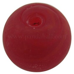 Handmade Lampwork Beads, Frosted, Round, FireBrick, Size: about 18mm in diameter, hole: 2mm