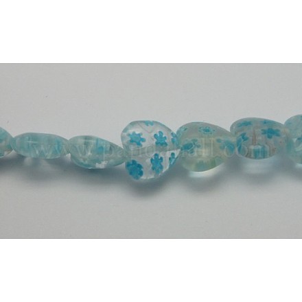 Handmade Millefiori Glass Beads Strands LAMP-LK23-E-1