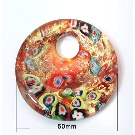 Handmade Millefiori Glass Big Pendants LAMP-Q025-1-1