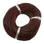 Cordón de cuero de vaca, cable de la joya de cuero, material de toma de diy joyas, redondo, teñido, saddle brown, 1.5mm