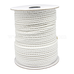 Korean PU Cord, White, 4mm, about 100yards/roll(300 feet/roll)