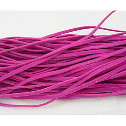 Faux Suede Cord, Faux Suede Lace, Magenta, 3x1mm, about 1.09 yards(1m)/strand, 250strands