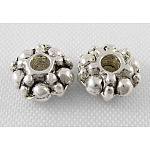 Perles de séparateur de style tibétain , sans plomb & sans nickel & sans cadmium , argent antique, 6x3mm, Trou: 1.5mm