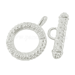 Tibetan Silver Color Plated Toggle Clasps, Lead Free, Cadmium Free and Nickel Free, Ring, Silver Color Plated, Ring: 17.5mm wide, 23mm long, Bar: 8mm wide, 23mm long, hole: 4mm