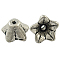 Tibetan Style Alloy Bead Caps, Lead Free and Cadmium Free, Flower, Antique Silver, Lead Free and Cadmium Free, 8.5x5mm, Hole: 1mm