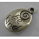 Alliage de style tibétain ovale mot sculpté être gentil message pendentifs LF0558Y-1