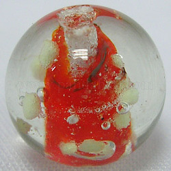 Luminous Glass Beads Strands, Round, Crimson, 10mm, Hole: 1.5mm