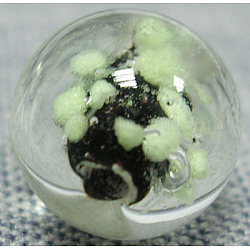 Luminous Glass Beads Strands, Round, Black, about 12mm in diameter, hole: about 2mm
