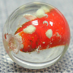 Luminous Glass Beads Strands, Round, Orange Red, about 8mm in diameter, hole: about 1.5mm