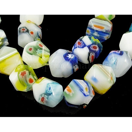 Handmade Millefiori Glass Beads Strands LK03Y-1