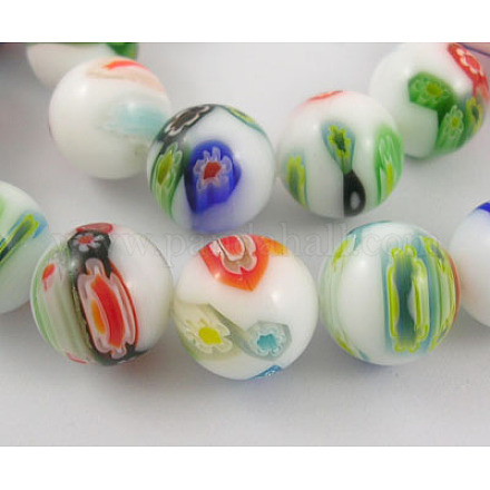 Handmade Millefiori Glass Beads Strands LK134-1