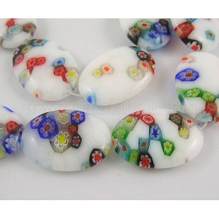 Handmade Millefiori Glass Beads Strands LK138-1
