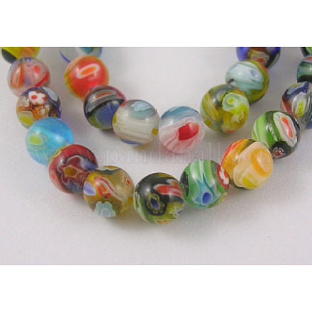 Handmade Millefiori Glass Beads Strands LK173-1