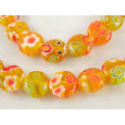 Handmade Millefiori Glass Beads Strands LK19-B-03-1
