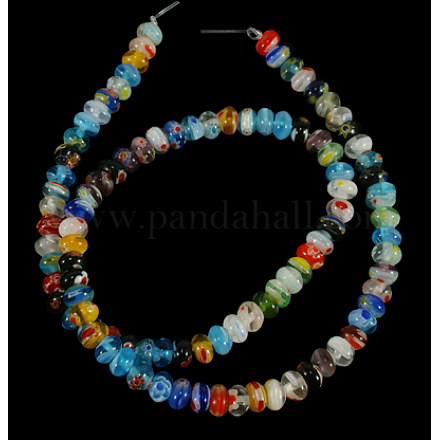 Handmade Millefiori Glass Beads Strands LK215-1