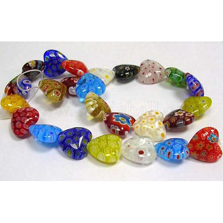 Chapelets de perles en verre de millefiori manuelles LK23-1