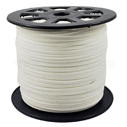 Faux Suede Cord, White, 3mm wide, 100yd/roll, 1.5mm thick