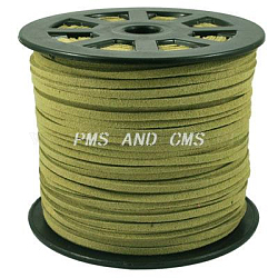 Faux Suede Cords, Faux Suede Lace, Olive Drab, 4x1.5mm, 100yards/roll(300 feet/roll)