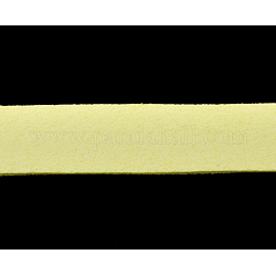Flat Faux Suede Cord, Faux Suede Lace, Light Yellow, about 20mm wide, 1.4mm thick, about 1.09 yards(1m)/strand
