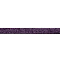Corda suede imitato, pizzo in finta pelle scamosciata, viola scuro, su 1 m lungo, 2.5 mm di larghezza, circa 1.4 mm di spessore, 1 m / strand