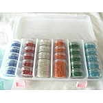 4 perles de rocaille de verre mm de couleur mixte, diy ensembles de fabrication de bijoux en perles avec boîte de rangement, 4 mm de diamètre, Trou: 1.5mm, 590 g / set