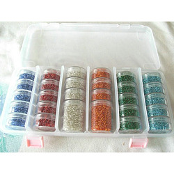 3 mm Mischfarbe Glasperlen, diy Schmuck machen Bead-Sets mit Aufbewahrungsbox, 3 mm in Durchmesser, Bohrung: 0.8 mm, 590 g / Set