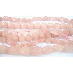 Gemstone Strands, Rose Quartz, Beads: about 5~30mm wide, 10~30mm long, hole: 0.5~1mm, 15inch long