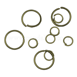Anillos de salto de hierro y anillos partidos, anillo, color de bronce antiguo, 4~20x0.6~1.5mm, diámetro interior: 2.8~17 mm
