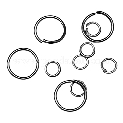 Iron Jump Rings and Split Rings, Ring, Gunmetal, 4~20x0.6~1.5mm, Inner Diameter: 2.8~17mm