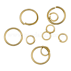 Iron Jump Rings and Split Rings, Ring, Nickel Free, Round, Golden Color, 4~20x0.6~1.5mm, Inner Diameter: 2.8~17mm