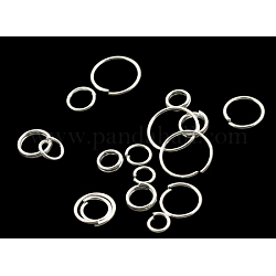 Iron Jump Rings and Split Rings, Ring, Silver Color Plated, 4~20x0.6~1.5mm, Inner Diameter: 2.8~17mm