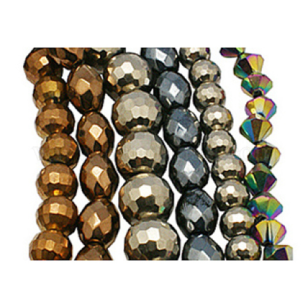 Chapelets de perles en verre électroplaqué M-CSM019-1