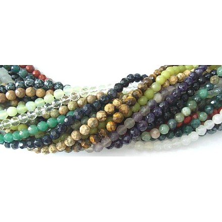 Mixed Faceted Gemstone Strands M-GSF6mm-1
