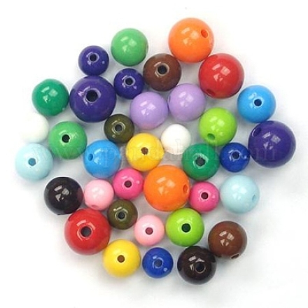 Couleurs acryliques perles de bijoux mixtes M-PAB70-1-1