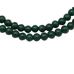 Naturali malachite perline pietra preziosa fili, grado ab, tondo, verde, misura:circa6mm di diametro, Foro: 0.8 mm, 63 pcs / Filo, 16 pollice