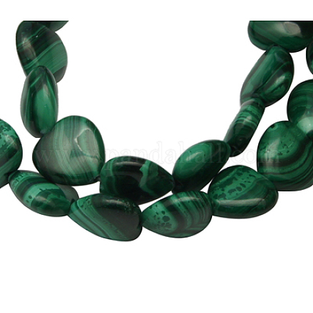 Chapelets de perles en pierre gemme de malachite naturelle MALA-12X12-1-1
