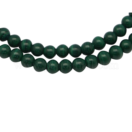 Chapelets de perles en pierre gemme de malachite naturelle MALA-4D-1-1