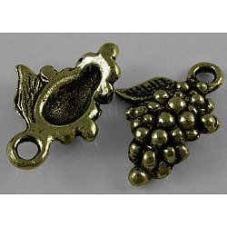 Tibetan Style Alloy Pendants, Cadmium Free & Nickel Free & Lead Free, Grape, Antique Bronze, 18x12mm, Hole: 2.5mm