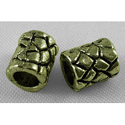 Тибетские бронзовые античные шарики металла, без свинца и без кадмия, 7x6 мм, отверстие : 4 мм