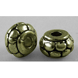 Tibetischen Stil Legierung Zwischenperlen, cadmiumfrei und bleifrei, Rondell, Antik Bronze, 8x5 mm, Bohrung: 2 mm