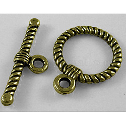 Fermagli a levetta in lega in stile ibetano,  piombo e cadmio libero, bronzo antico, 22.5x18mm, Foro: 2 mm