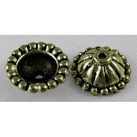 Tapas de metal de bronce antiguas tibetanas MLF0767Y-NF-1