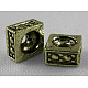 Tibétains antiques carré séparateurs perles en métal bronze MLF0536Y-1