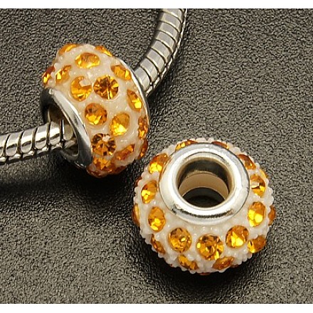Glass Rhinestone European Beads MPDL-14D-15-1